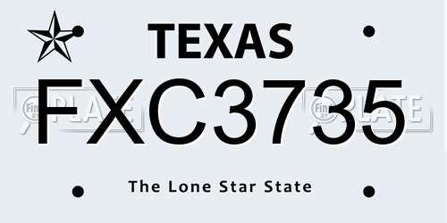 FXC3735 Texas License Plate