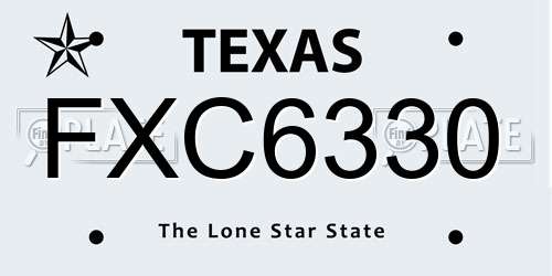 FXC6330 Texas License Plate