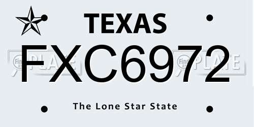 FXC6972 Texas License Plate