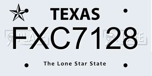 FXC7128 Texas License Plate