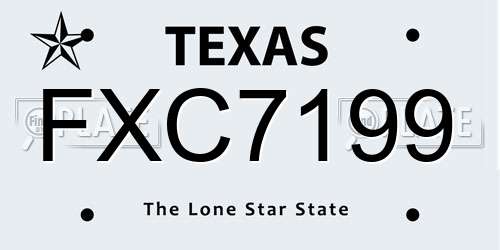 FXC7199 Texas License Plate