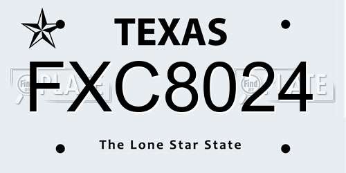 FXC8024 Texas License Plate