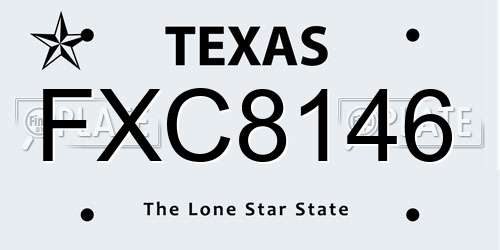 FXC8146 Texas License Plate