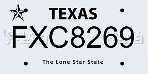 FXC8269 Texas License Plate