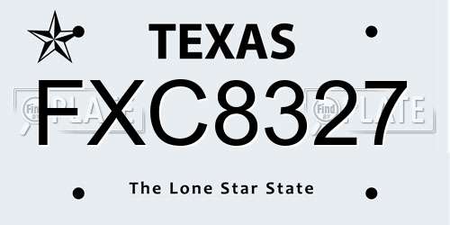 FXC8327 Texas License Plate