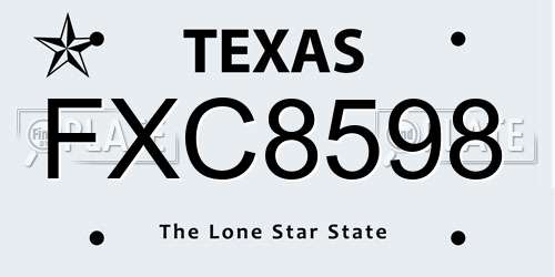FXC8598 Texas License Plate