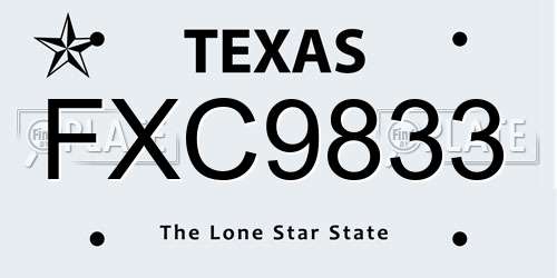 FXC9833 Texas License Plate