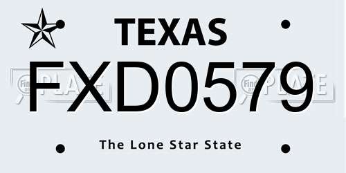 FXD0579 Texas License Plate