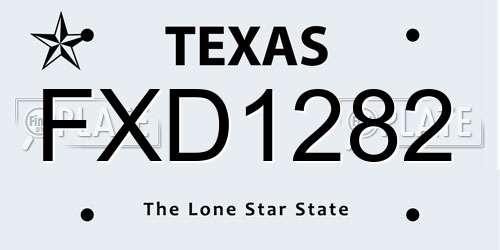 FXD1282 Texas License Plate