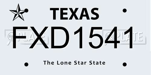 FXD1541 Texas License Plate