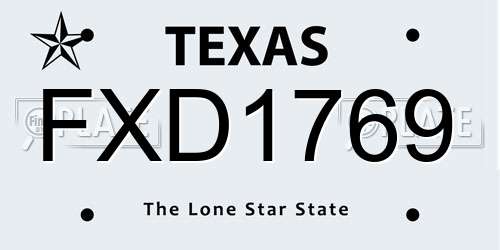 FXD1769 Texas License Plate