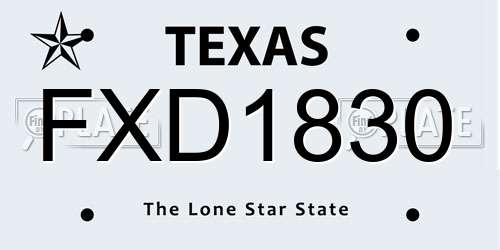 FXD1830 Texas License Plate