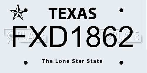 FXD1862 Texas License Plate