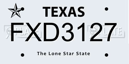 FXD3127 Texas License Plate
