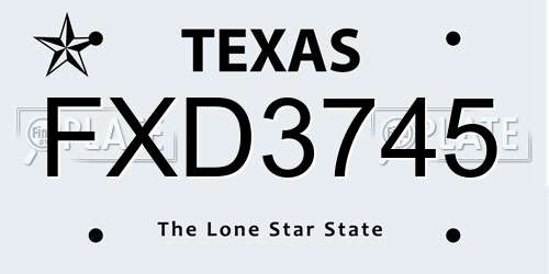 FXD3745 Texas License Plate