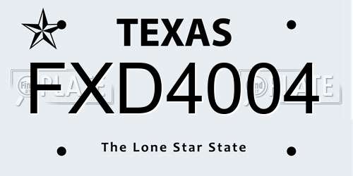 FXD4004 Texas License Plate