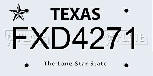 FXD4271 Texas License Plate