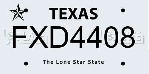 FXD4408 Texas License Plate