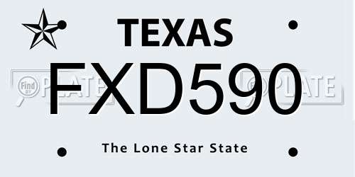 FXD590 Texas License Plate
