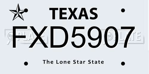 FXD5907 Texas License Plate