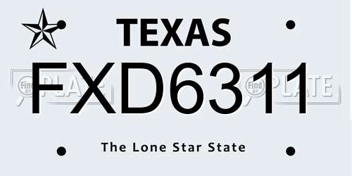 FXD6311 Texas License Plate