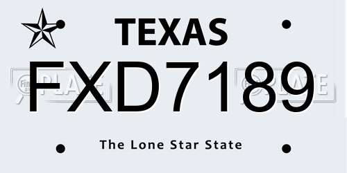 FXD7189 Texas License Plate