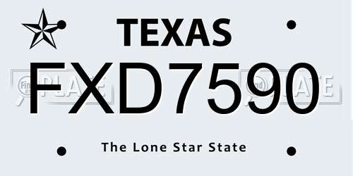 FXD7590 Texas License Plate