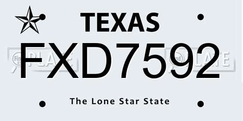FXD7592 Texas License Plate
