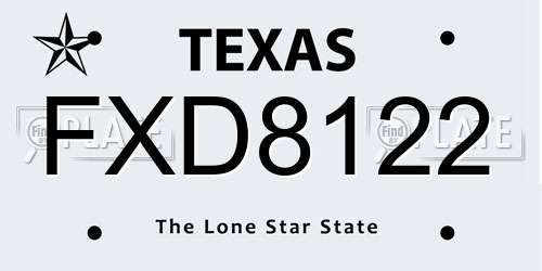 FXD8122 Texas License Plate