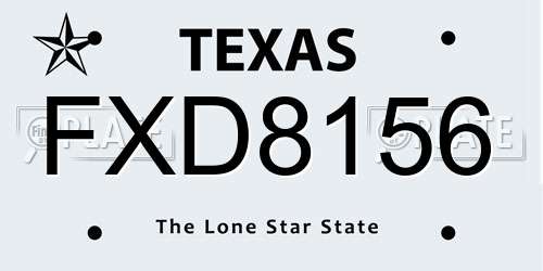 FXD8156 Texas License Plate