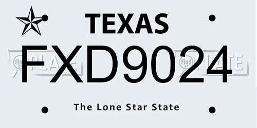 FXD9024 Texas License Plate