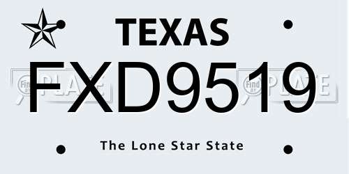 FXD9519 Texas License Plate