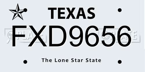 FXD9656 Texas License Plate