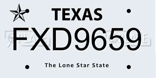 FXD9659 Texas License Plate