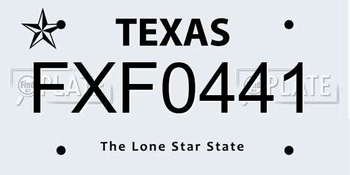 FXF0441 Texas License Plate