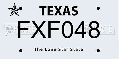 FXF048 Texas License Plate