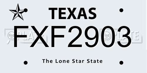 FXF2903 Texas License Plate