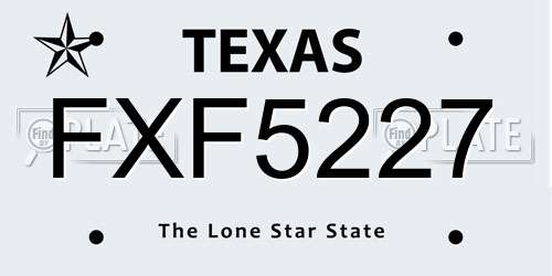 FXF5227 Texas License Plate