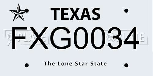 FXG0034 Texas License Plate