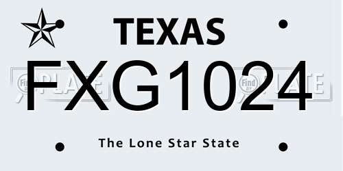 FXG1024 Texas License Plate