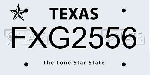FXG2556 Texas License Plate