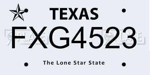 FXG4523 Texas License Plate