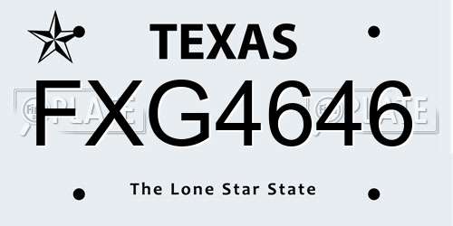 FXG4646 Texas License Plate