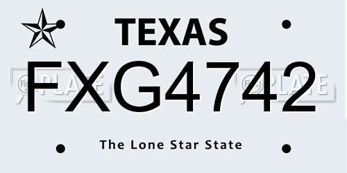 FXG4742 Texas License Plate