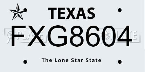 FXG8604 Texas License Plate