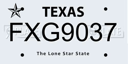 FXG9037 Texas License Plate