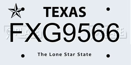 FXG9566 Texas License Plate