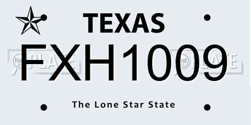 FXH1009 Texas License Plate