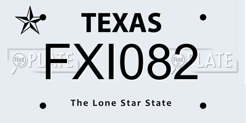 FXI082 Texas License Plate