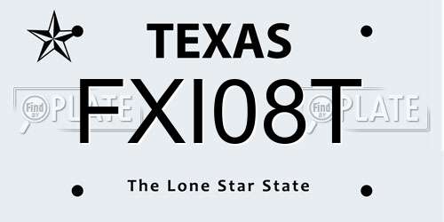 FXI08T Texas License Plate